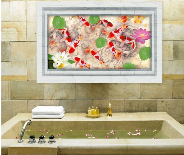 Decal dán tường cửu ngư quần hội 2