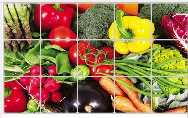 Decal dán bếp các loại rau size 60x90cm