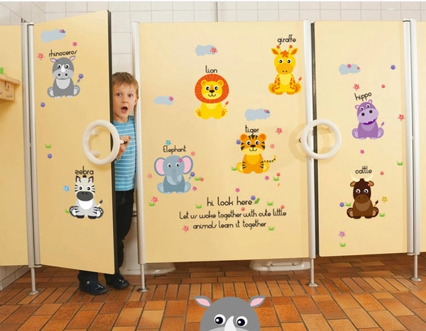 Decal dán tường vườn thú giúp bé học ngoại ngữ