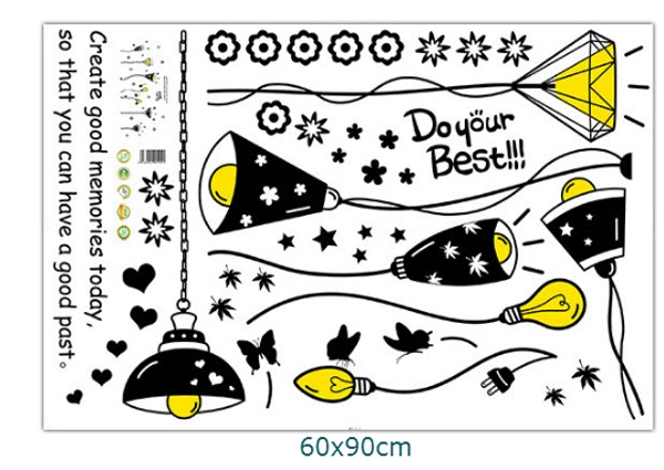 Decal dán tường chùm đèn nâu 3