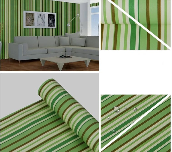 Giấy decal cuộn  sọc xanh lá 2