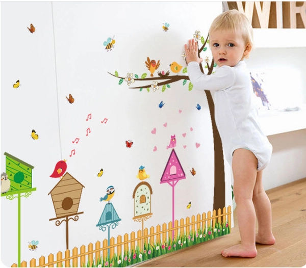 Decal hàng rào tổ chim to