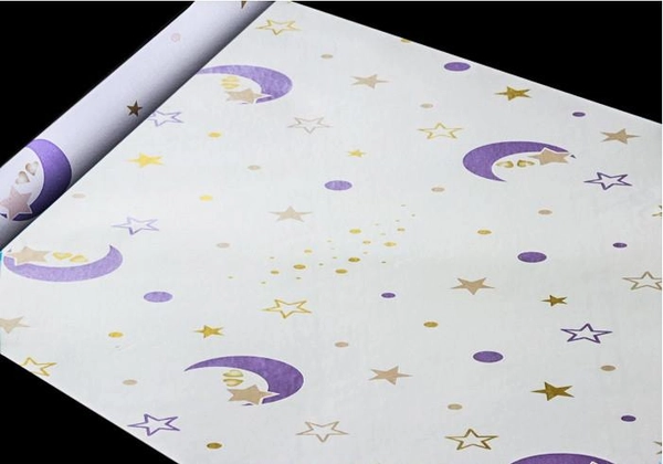 Giấy decal cuộn  mặt trăng tím