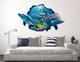 Decal dán tường cá heo tạo cảm giác 3D