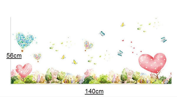 Chân tường trái tim hồng nghệ thuật 