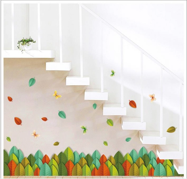 Chân tường lá đủ màu to