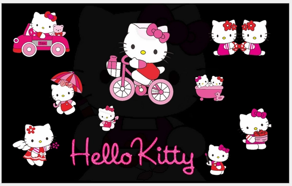 Decal kitty chạy xe