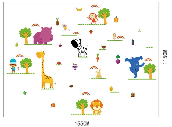 Decal vườn thú và cây xanh