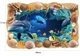 Decal 3D dán tường Cá heo và sò biển