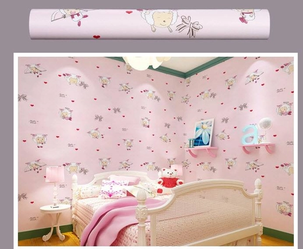 Giấy decal cuộn dán tường cừu hồng
