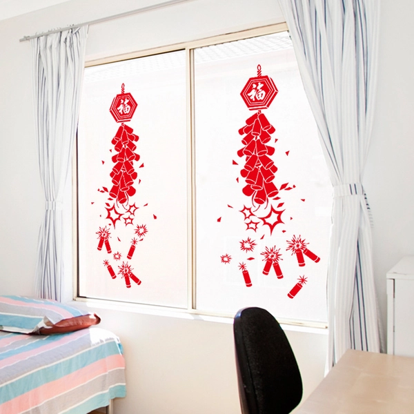 Decal pháo bông đỏ