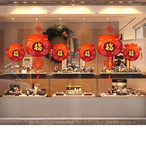 Decal tết ba túi tiền đỏ may mắn