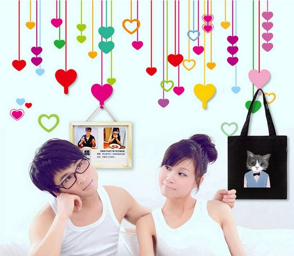 Bộ móc treo trái tim nhiều màu