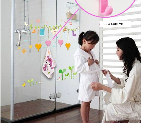 Bộ móc treo trái tim hai màu