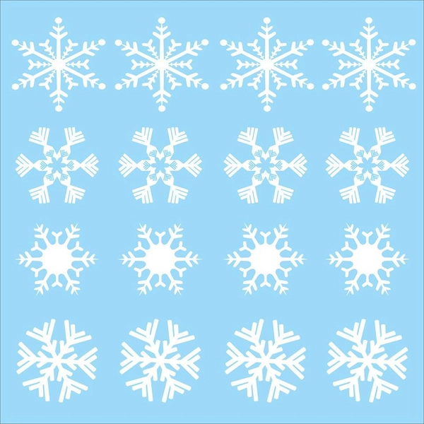 Decal dán tường Bông tuyết 6 cánh to 2 (nền trắng đục)