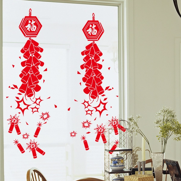 Decal pháo bông đỏ