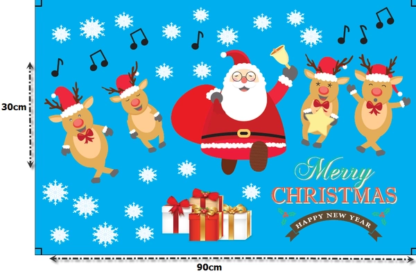 Decal dán tường Bài hát đêm Noel (nền trắng đục)