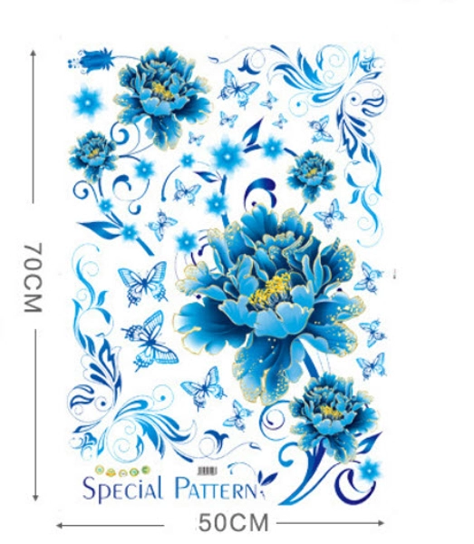 Hoa xanh to và bướm