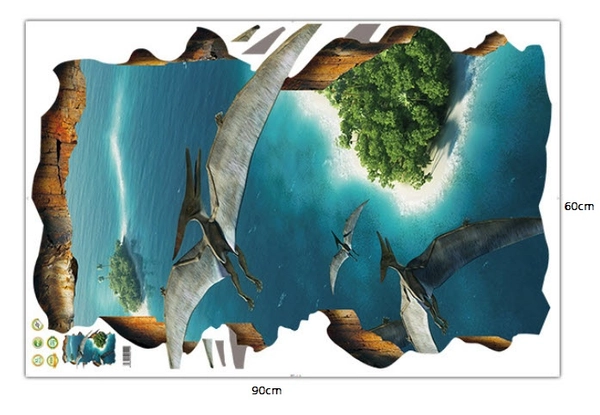 Decal 3D dán tưởng Biển Xanh