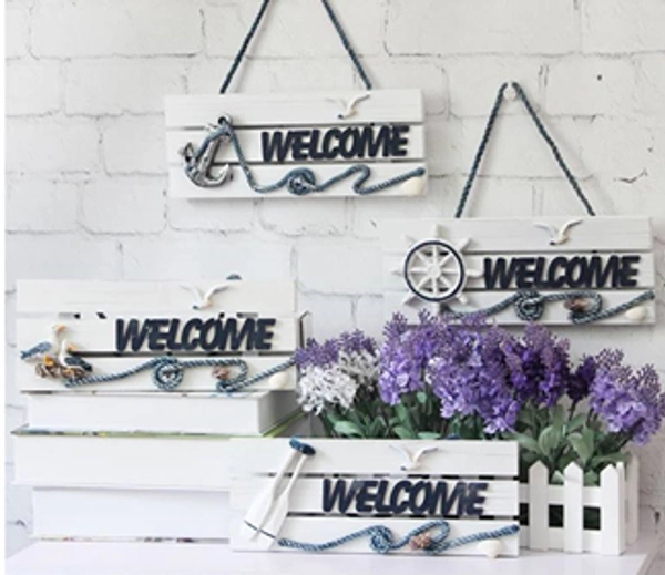 Bảng welcome gỗ biển