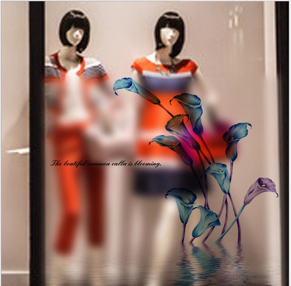 Decal dán kính hoa loa kèn