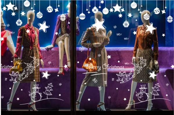 Merry Christmas & sao 5 cánh (nền trắng đục)