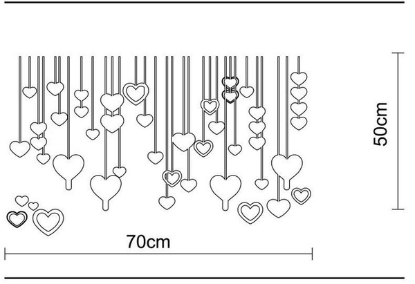 Bộ móc treo trái tim nhiều màu