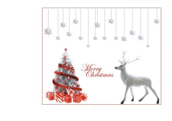 Cây thông noel và tuần lộc trắng (nền trắng đục )