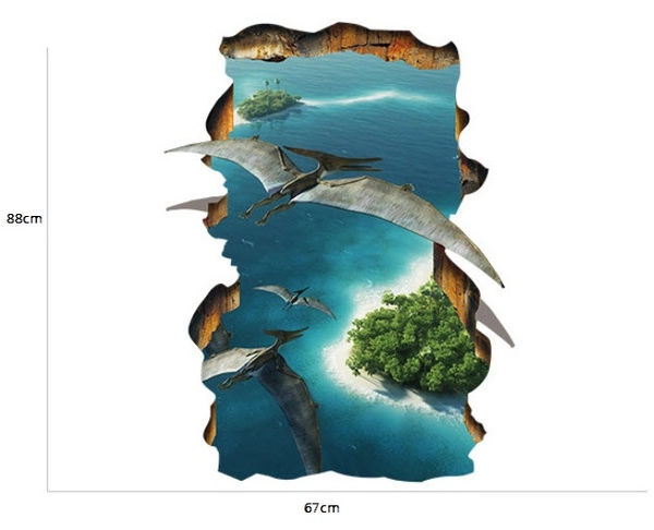 Decal 3D dán tưởng Biển Xanh