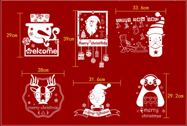 Bộ 6 mặt Noel ngộ nghĩnh (nền trắng đục)