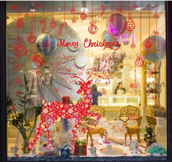 Tuần lộc đỏ đón noel (nền trắng đục)