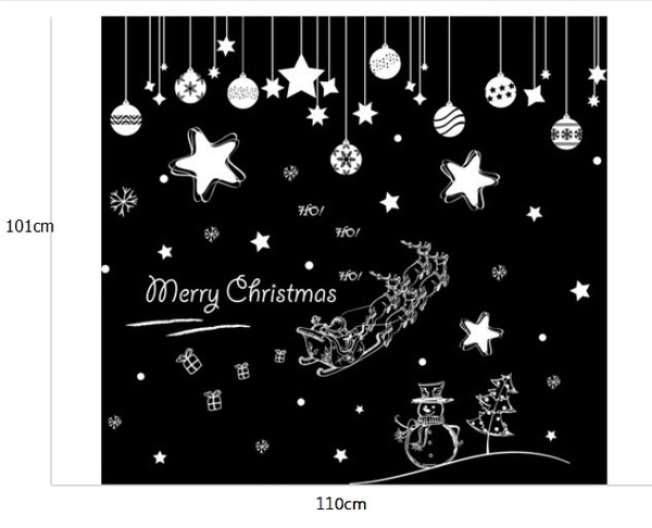 Merry Christmas & sao 5 cánh (nền trắng đục)