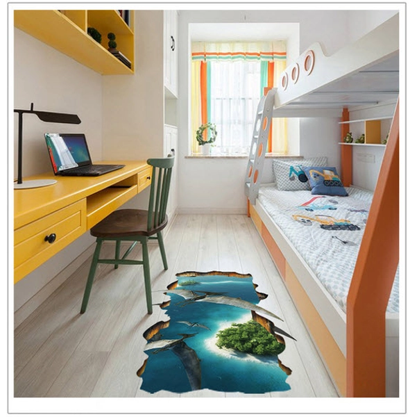 Decal 3D dán tưởng Biển Xanh