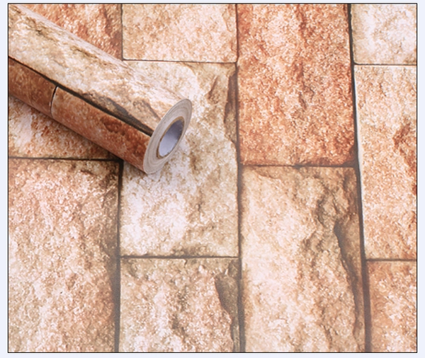 Giấy decal cuộn giả gạch trắng hồng 9