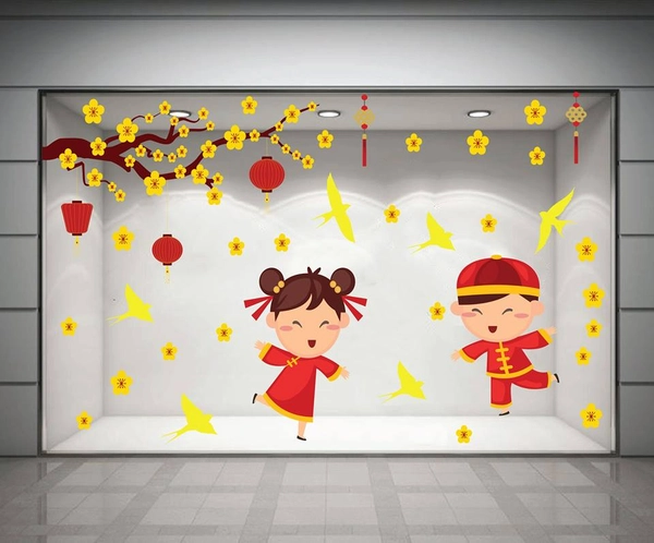 Decal bé vui đón tết 3