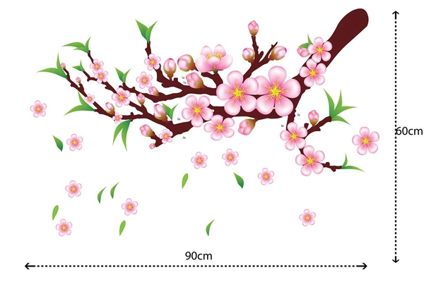 Decal cành đào khoe sắc đón xuân 2 (HN)