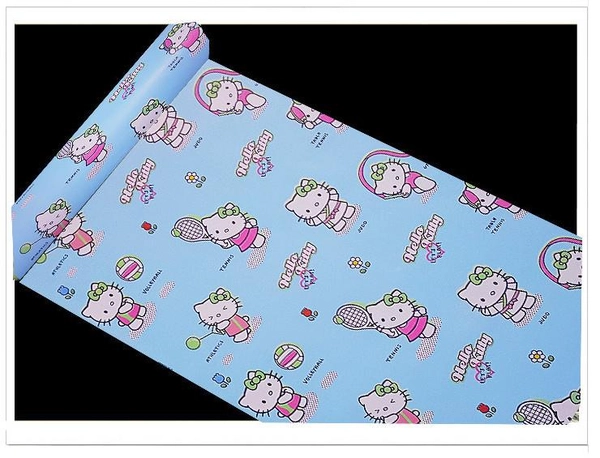 Giấy Decal cuộn kitty xanh