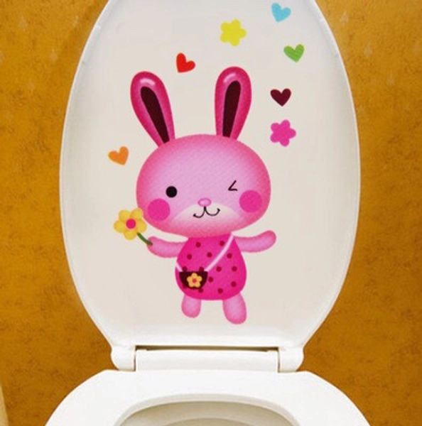 Dán toilet thỏ hồng