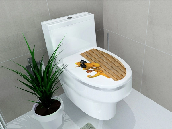 Dán toilet khủng long vui nhộn