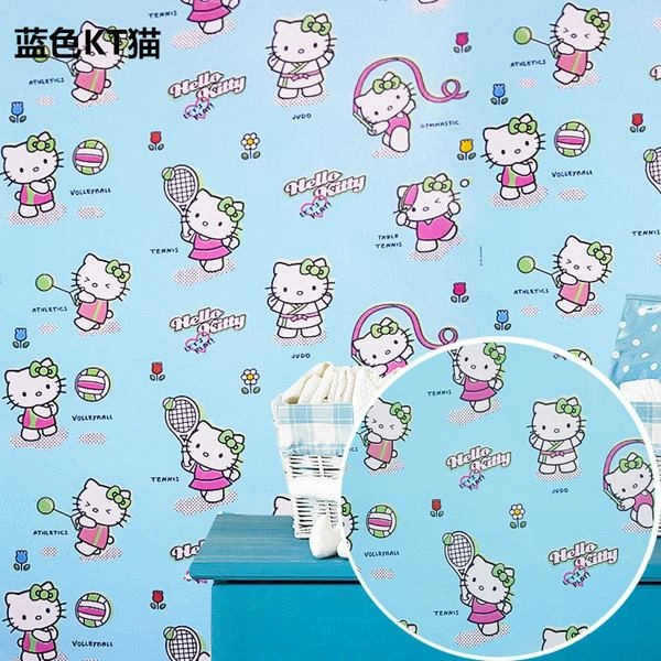 Giấy Decal cuộn kitty xanh