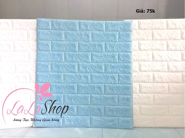 [Cao cấp] xốp đá dán tường 3D màu xanh nhạt