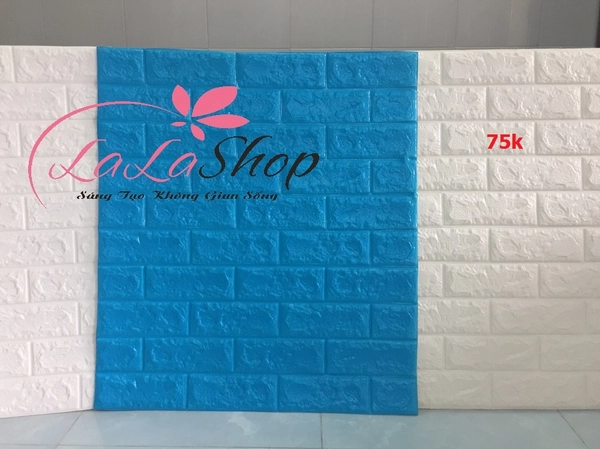 Xốp đá dán tường 3D xanh dương