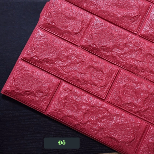 [Cao cấp] xốp đá dán tường 3D màu đỏ