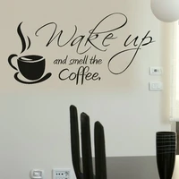 Decal dán tường wake up coffee