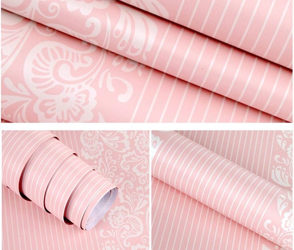 Giấy decal cuộn sọc hồng 