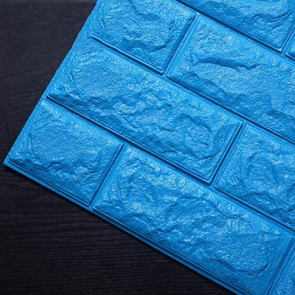 Xốp đá dán tường 3D xanh dương