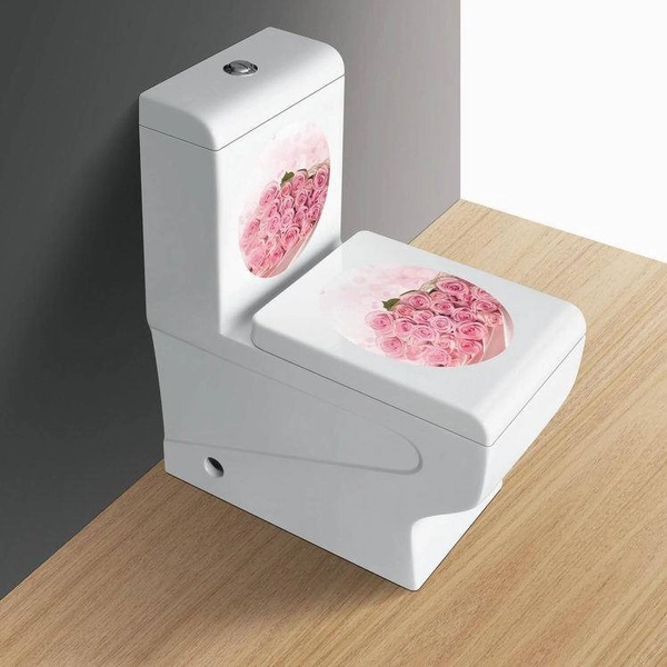 Dán toilet bó hoa hồng