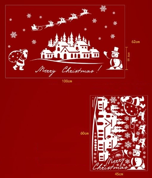 Decal thành phố tuyết và đàn tuần lộc