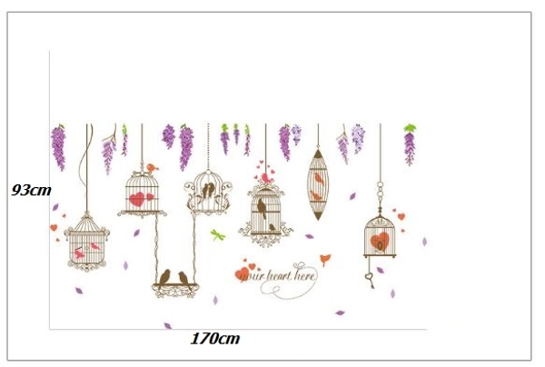 Decal lồng chim tình yêu