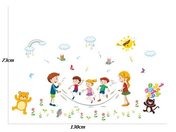 Decal bé chơi nhảy dây